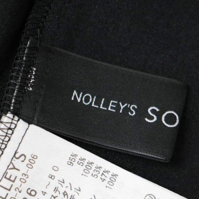 NOLLEYS ノーリーズ カットソー プルオーバー トップス 23春夏 ブラック 黒 36(S) 半袖 パフスリーブ クルーネック カットジャガード 大人女子 きれいめ 上品 オフィス カジュアル シンプル 無地 フェミニン ブランド【レディース】【美品】