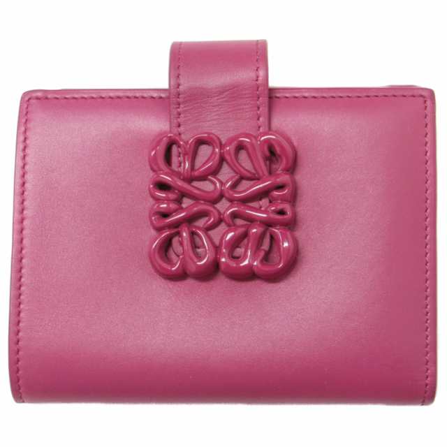 LOEWE ロエベ ウォレット 財布 二つ折り ピンク ベルト ロゴ