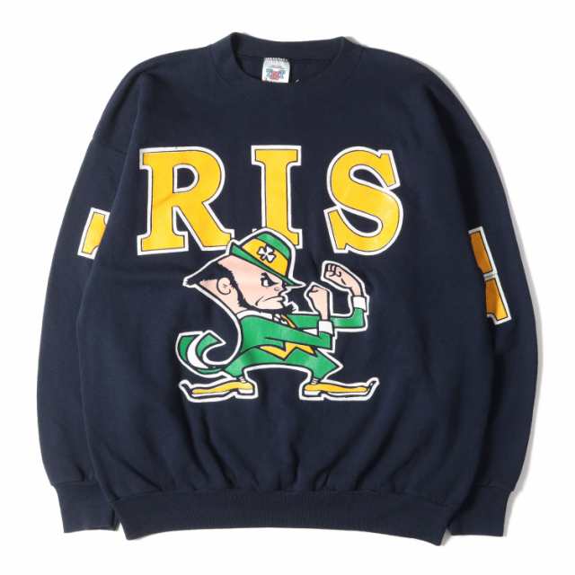 90s Fighting Irish ノートルダム大学 カレッジ クルーネック スウェットシャツ 90年代 USA製 TNT TRAU&LOEVNER ネイビー 紺 XXL 90s - 00s ヴィンテージ Vintage / Used トップス トレーナー 長袖 アメカジ 【メンズ】