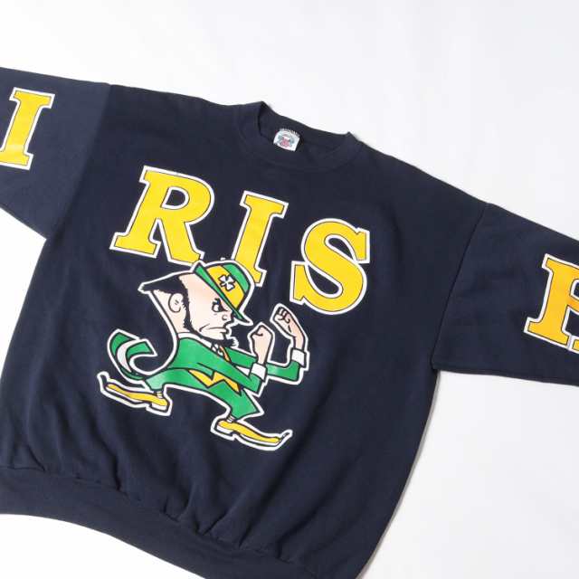 90s Fighting Irish ノートルダム大学 カレッジ クルーネック スウェットシャツ 90年代 USA製 TNT TRAU&LOEVNER ネイビー 紺 XXL 90s - 00s ヴィンテージ Vintage / Used トップス トレーナー 長袖 アメカジ 【メンズ】