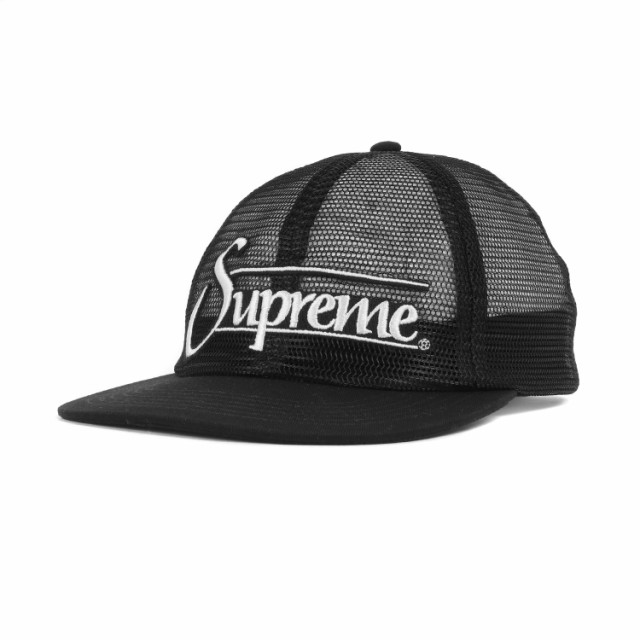 Supreme シュプリーム キャップ 23SS ブランドロゴ メッシュ 6パネル キャップ Mesh 6-Panel ブラック 黒 帽子 【メンズ】【美品】キャップ