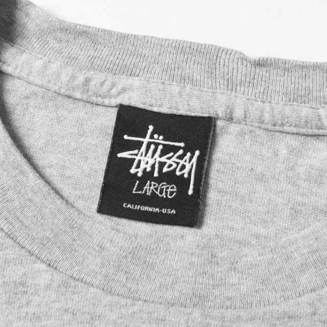 STUSSY ステューシー Tシャツ サイズ:L スケートマン&サーフマン クルーネック ロングスリーブ Tシャツ ヘザーグレー トップス カットソー 長袖 【メンズ】