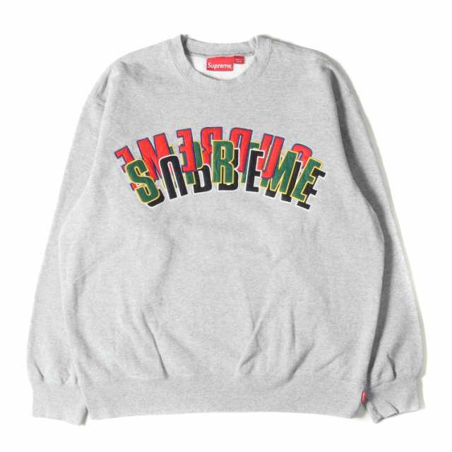 Supreme シュプリーム スウェット サイズ:M 21SS レイヤード アーチロゴ クルーネック スウェットシャツ Stacked Crewneck ヘザーグレー トップス トレーナー 【メンズ】