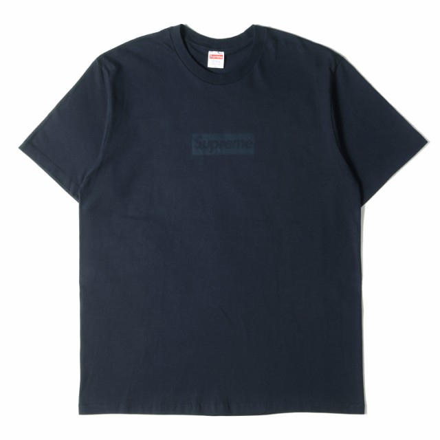 Supreme シュプリーム Tシャツ サイズ:L 23SS トーナルボックスロゴ クルーネック 半袖 Tシャツ Tonal Box Logo Tee  ネイビー 紺 トップ｜au PAY マーケット