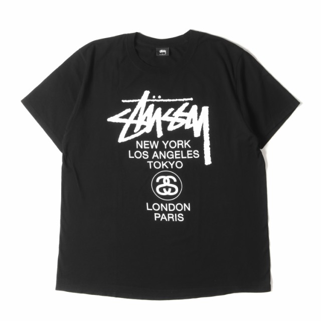 【新品】stussy Tシャツ　サイズL ブラック ワールドツアー