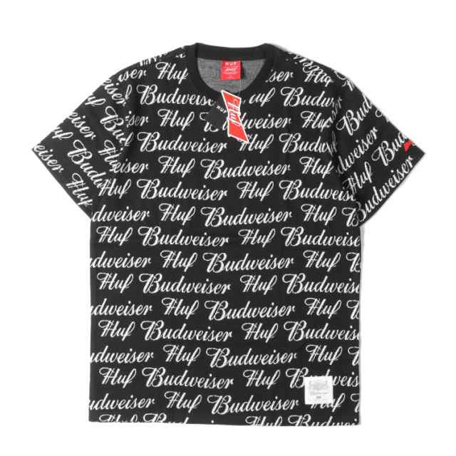 HUF ハフ Tシャツ サイズ：L BUDWEISER バドワイザー ロゴ総柄 半袖