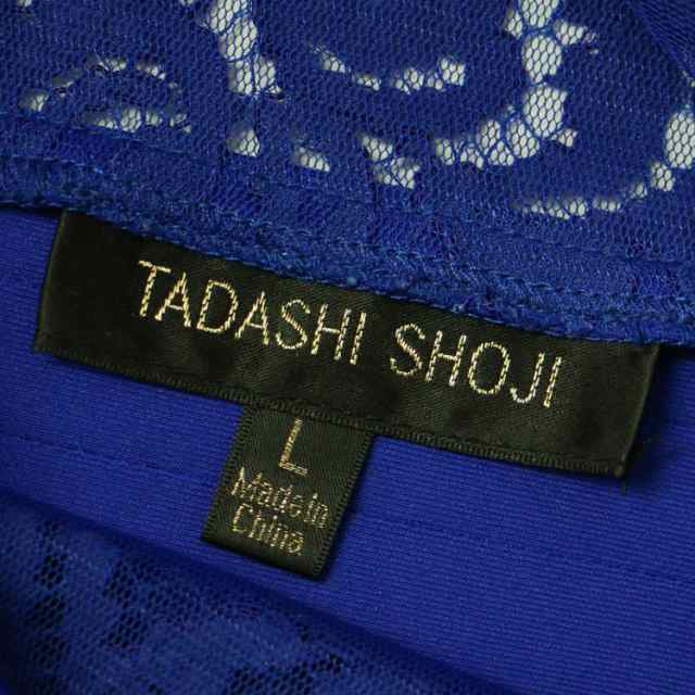 TADASHI SHOJI タダシショージ ワンピース ドレス ブルー L ミディ 膝