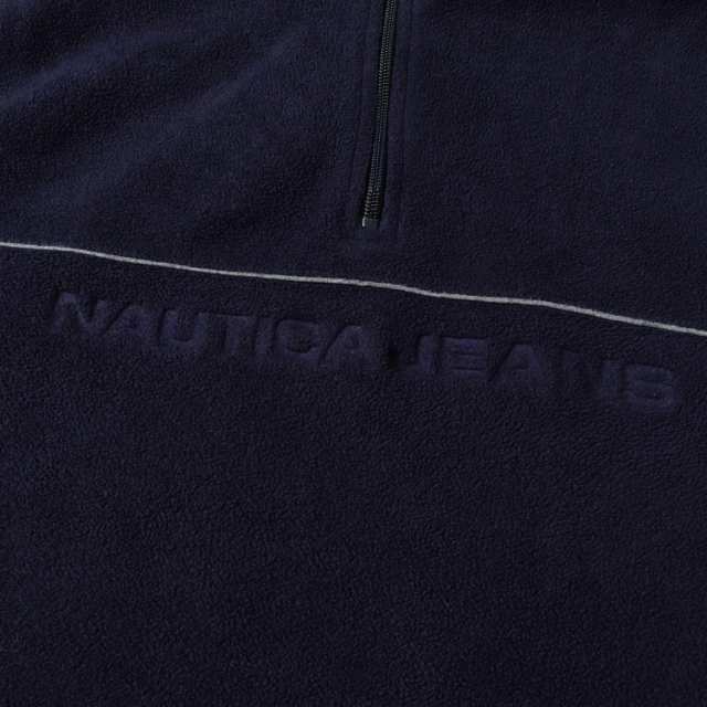 Nautica ノーティカ 90s エンボスロゴ ハーフジップ プルオーバー