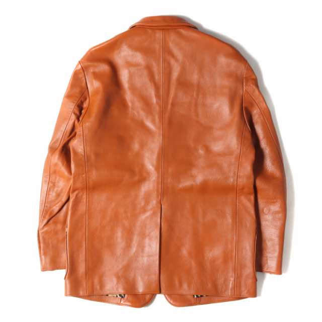 WACKO MARIA ワコマリア ジャケット サイズ:S 22AW 裏地レオパード柄 シープスキンレザー テーラードジャケット LEATHER  JACKET ブラウン｜au PAY マーケット