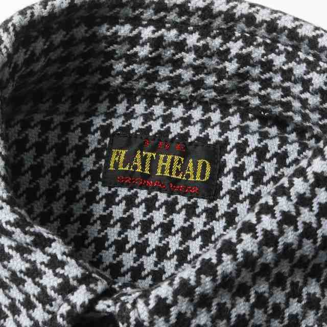 FLAT HEAD フラットヘッド シャツ サイズ:36(S) チンスト付き 千鳥格子 フランネル 長袖 シャツ グレー ブラック トップス カジュアルシャツ 【メンズ】【美品】