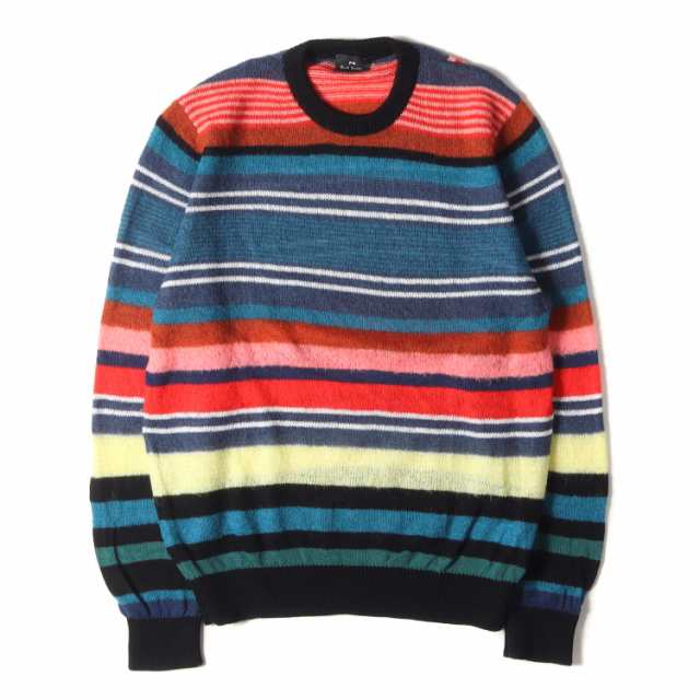 Paul Smith ポールスミス ニット サイズ:M マルチ ボーダー ウール ブレンド クルーネック ニット セーター PULLOVER CREW NECK 292991 P