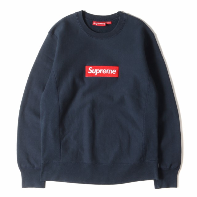 Supreme シュプリーム スウェット サイズ:S 15AW ボックスロゴ クルーネック スウェットシャツ Box Logo Crewneck ネイビー 紺 トップス