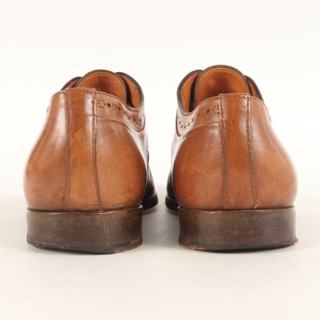 美品】サントーニ 緩けれ santoni ドレスシューズ メダリオン ブラウン 5.5 