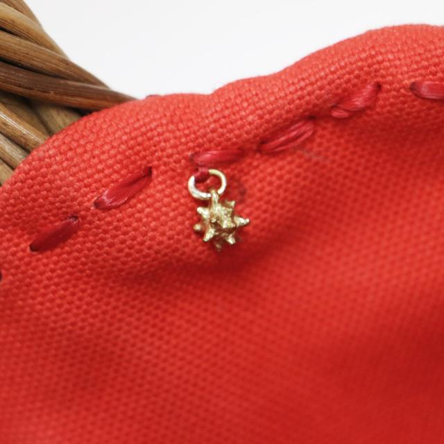 ebagos エバゴス バッグ かごバッグ ブラウン レッド ハンドバッグ