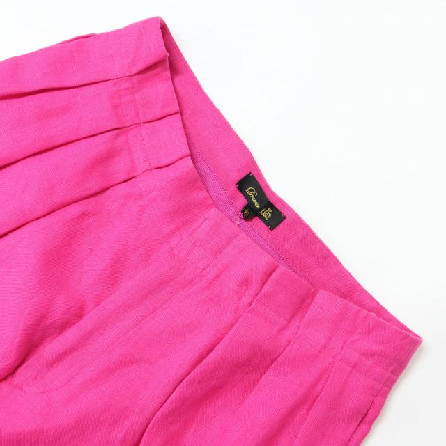 DRAWER ドゥロワー パンツ リネン テーパード ピンク 40(L) タック