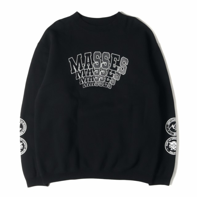 MASSES マシス スウェット サイズ:L 19AW ブランドロゴ クルーネック スウェットシャツ SWEAT CREW ブラック 黒 トップス トレーナー【メ