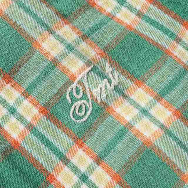 TMT ティーエムティー シャツ ヘビー ダブルガーゼ ウエスタン チェックシャツ W-GAZE CHECK SHIRTS グリーン オレンジ M トップス カジ