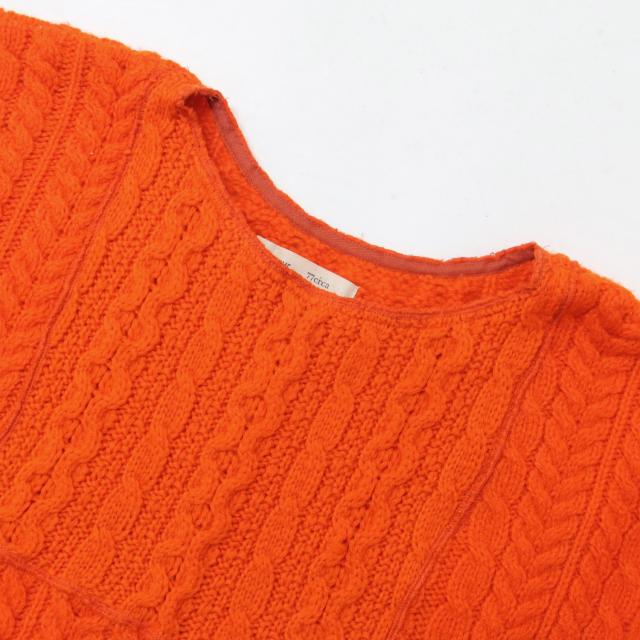 77circa ナナナナサーカ ニット セーター オレンジ FREE ボートネック