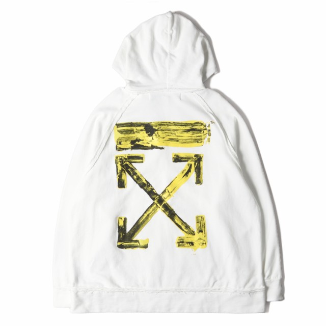 OFF-WHITE オフホワイト パーカー サイズ:L 19AW ペンキ アロー オーバーサイズ スウェットパーカー ACRYLIC ARROWS OVER HOODIE ホワイ