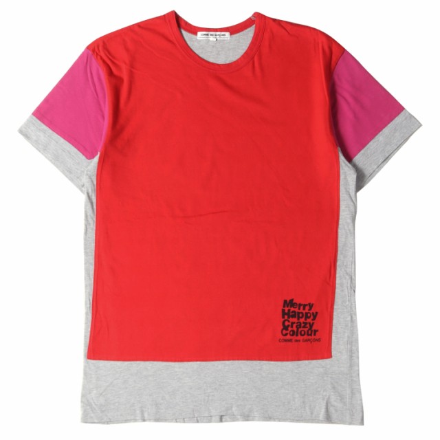 COMME des GARCONS コムデギャルソン Tシャツ サイズ:L Merry Happy Crazy Colour パネル 切替  OF-T017 10AW クリスマス キャンペーン 限｜au PAY マーケット