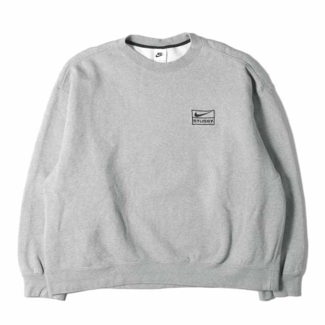 STUSSY ステューシー スウェット サイズ:XL 22SS NIKE ナイキ コラボロゴ刺繍 クルーネック ヘビー スウェットシャツ Crew Sweat ヘザー