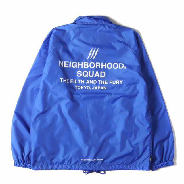 NEIGHBORHOOD ネイバーフッド ジャケット サイズ:L 19SS ブランドロゴ ナイロン コーチジャケット BROOKS / N-JKT ブルー アウター ブル