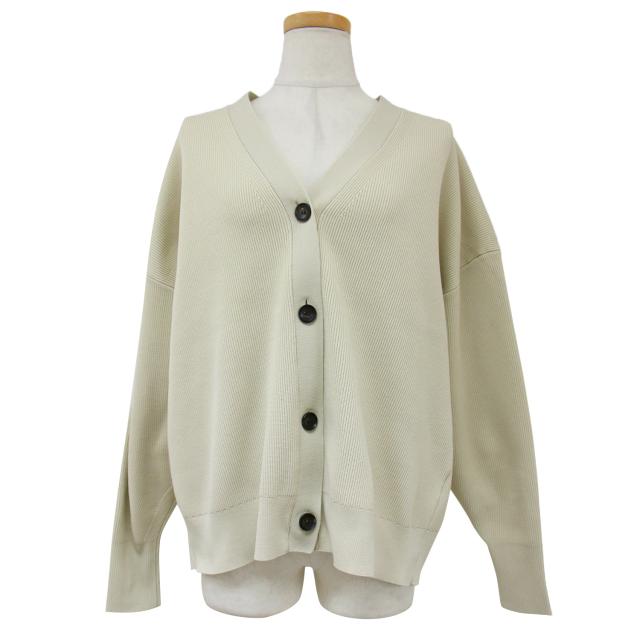AP STUDIO エーピーストゥディオ カーディガン ライトベージュ サイズ:FREE ニット Vネック 長袖 リブ ワイド ポリエステル トップス セーター【レディース】【中古】【K4059】の通販は 11,858円
