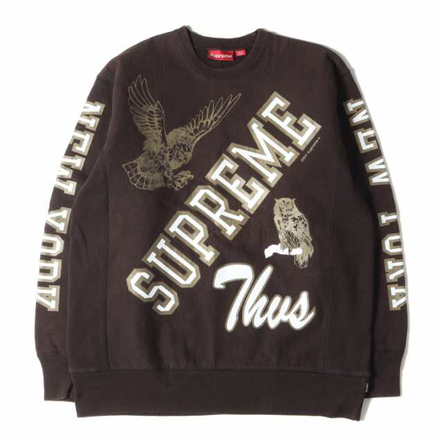 Supreme シュプリーム スウェット サイズ:XL 00s マルチグラフィック リバースウィーブ スウェットシャツ THVS Crewneck ブラウン トップ