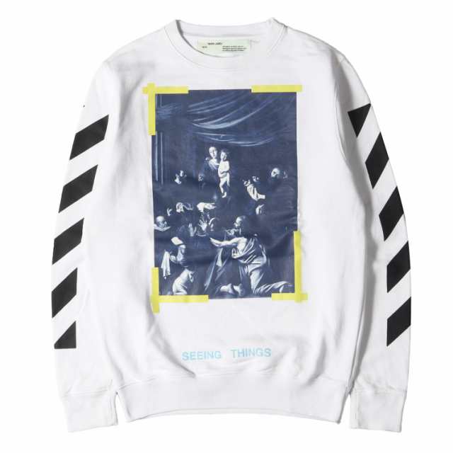 OFF-WHITE オフホワイト スウェット サイズ:XXS 絵画グラフィック スウェットシャツ CARAVAGGIO SWEATSHIRT ホワイト 白 トップス トレー