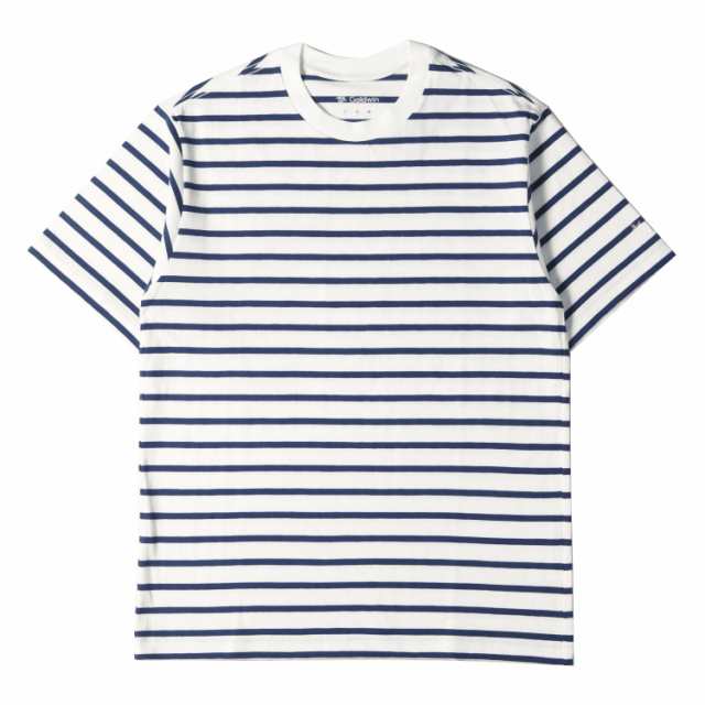 GOLDWIN ゴールドウイン Tシャツ サイズ:M ホリゾンタル ストライプ Horizontal Stripes T-shirt GL62123P リンガーネック ボーダー 半袖 21SS ホワイト ブルー トップス カットソー カジュアル アウトドア ブランド 日本製【メンズ】【K3728】の通販は