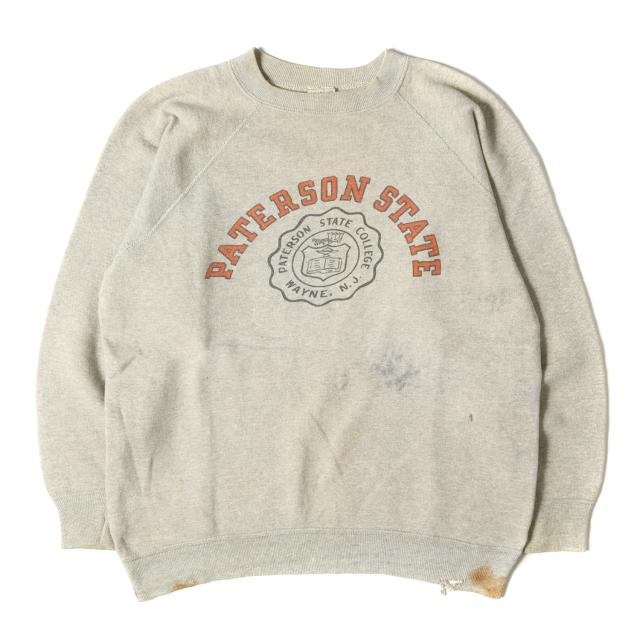 Champion vintage チャンピオン ヴィンテージ スウェット サイズ:M 60s プロダクツタグ カレッジ 染み込みプリント スウェットシャツ パターソン大学モデル オートミール トップス トレーナー 60年代 古着【メンズ】【中古】【K3933】の通販は