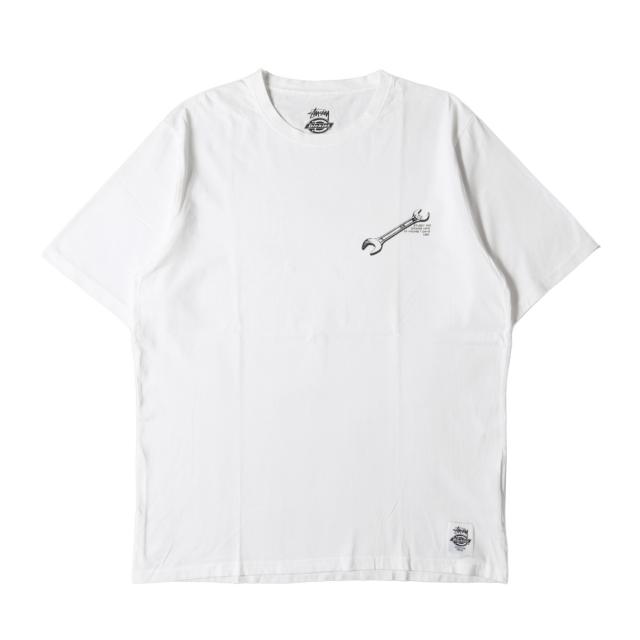 STUSSY ステューシー Tシャツ サイズ:XL 18AW Dickies スパナ プリント クルーネック 半袖Tシャツ Spanner Tee ホワイト 白 トップス カットソー コラボ【メンズ】【中古】【K4124】の通販は