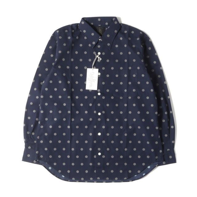 The Stylist Japan スタイリストジャパン シャツ サイズ:S 22AW ドット柄 コットンブロード シャツ ネイビー 紺 トップス カジュアルシャツ 長袖【メンズ】【K4134】の通販は