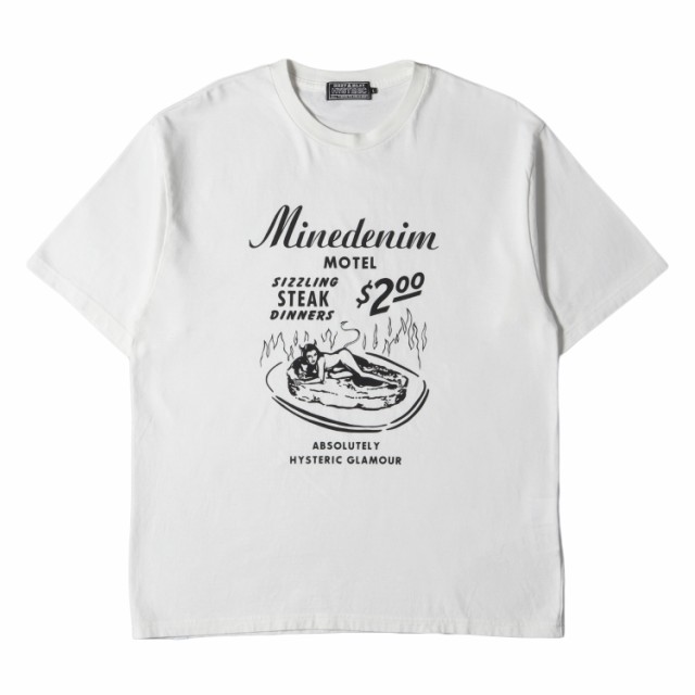 HYSTERIC GLAMOUR ヒステリックグラマー Tシャツ サイズ:L 22AW MINEDENIM ロゴ デビル ガール プリント クルーネック Tシャツ ホワイト