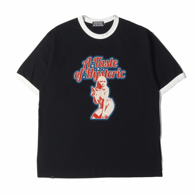 HYSTERIC GLAMOUR ヒステリックグラマー Tシャツ サイズ:XL 23SS TASTE OF HYSTERIC トリム Tシャツ ガール ウーマン ロゴ ゴスパンク ブ