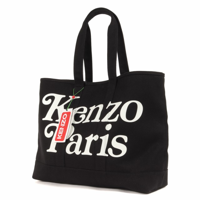 KENZO ケンゾー 24SS × Verdy ロゴ プリント ラージ トート バッグ ショルダー 大容量 肩掛け カバン ブラック 黒【メンズ】【K4178】