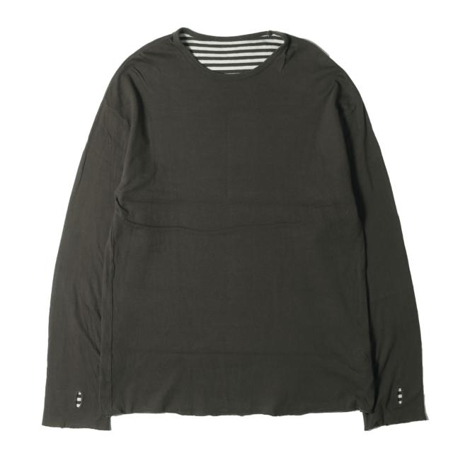 Name. ネーム カットソー サイズ:3 22SS ダブルフェイス バインダーネック ロングスリーブカットソー DOUBLE FACE LONG SLEEVE TEE 切りっぱなし 長袖 Tシャツ ロンT ベーシック オリーブ トップス 日本製【メンズ】【中古】【K4180】の通販は