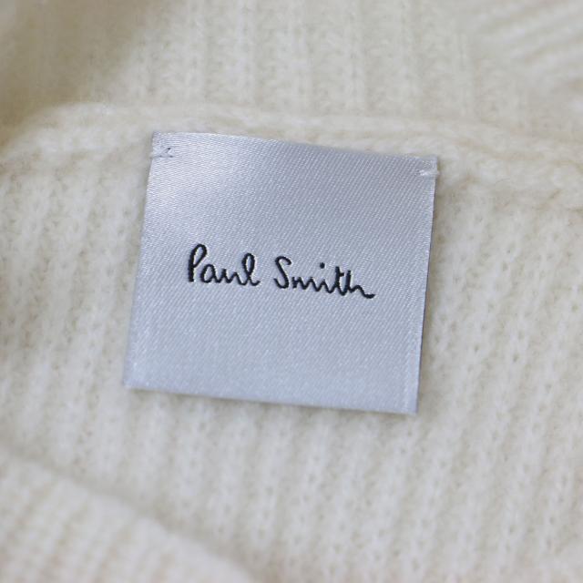Paul Smith ポールスミス ニット オフホワイト 白 M シグネチャー ストライプ スリット 長袖 ハイネック リブ オーバーサイズ ウール トップス セーター【レディース】【中古】【美品】【K4217】 Paul Smith ポールスミス ニット オフホワイト 白 M シグネチャー