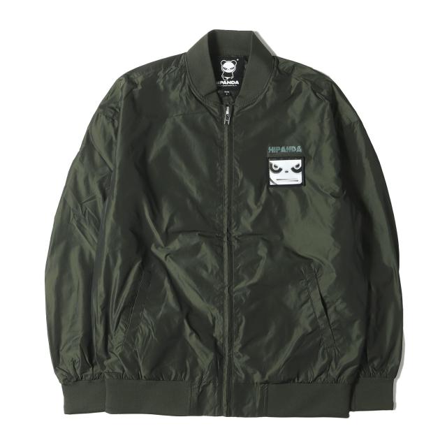 HIPANDA ハイパンダ ジャケット サイズ:S ロゴ パッチ ナイロン ジップ ブルゾン ボンバージャケット ミリタリー オリーブ アウター ジャンパー 上着【メンズ】【K4191】の通販は 5,830円