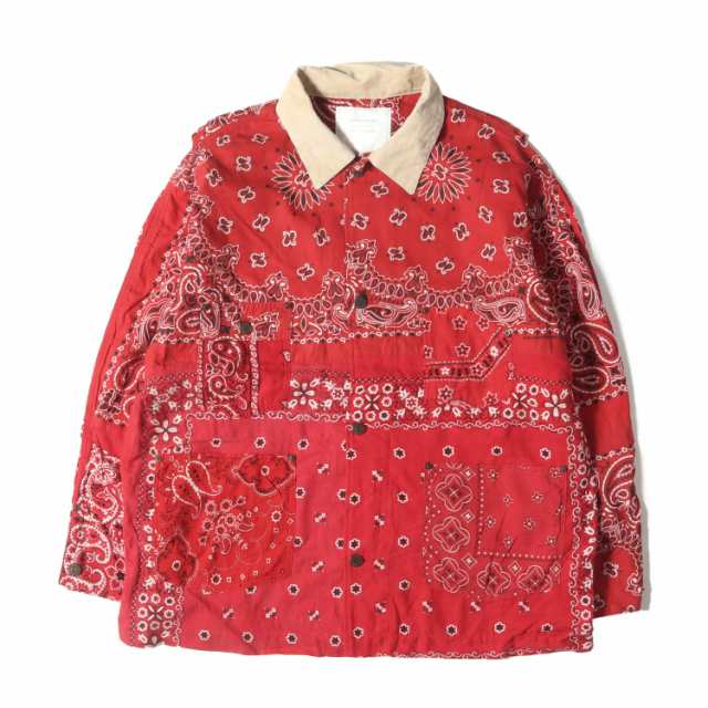 READYMADE レディメイド ジャケット サイズ:1 20AW ヴィンテージ バンダナ リメイク バーン コート カバーオール Bandana Burn Coat レッ