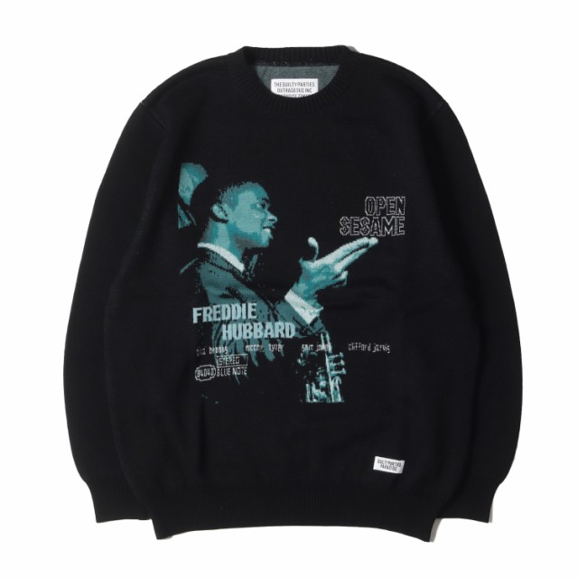 WACKO MARIA ワコマリア ニット サイズ:M 23AW BLUE NOTE ジャガードニット セーター JACQUARD KNIT SWEATER ブラック 黒 トップス セー