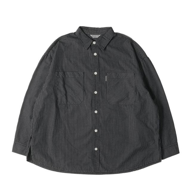 COOTIE クーティー シャツ サイズ:M 24SS リップストップ オーバーサイズ チェック シャツ Garment Dyed Ripstop Check L/S Shirt ブラック トップス カジュアルシャツ 長袖【メンズ】【中古】【美品】【K4210】の通販は