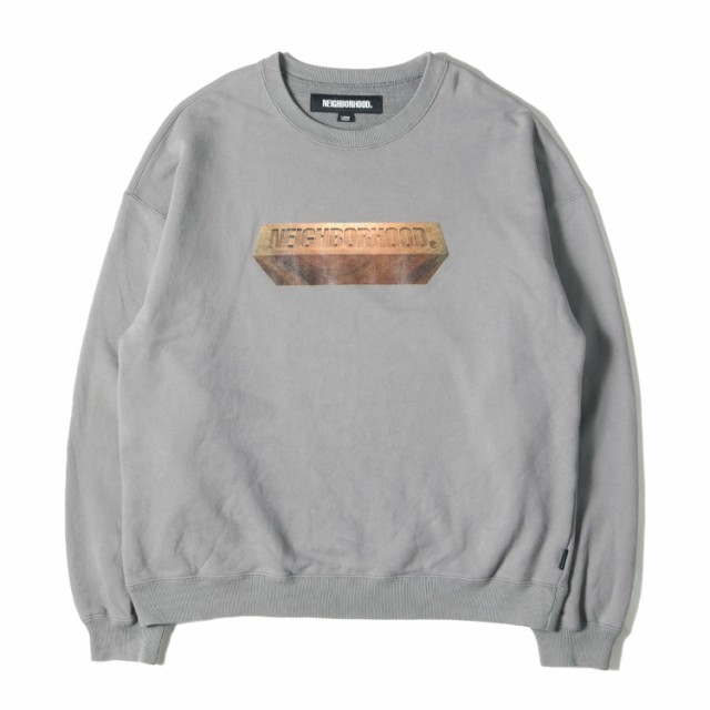 NEIGHBORHOOD ネイバーフッド スウェット サイズ:L 23AW TAKU OBATA グラフィックロゴ クルーネック スウェットシャツ SWEATSHIRT グレー