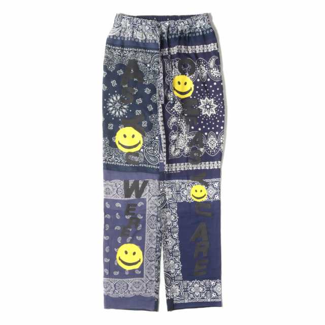 READYMADE レディメイド パンツ サイズ:1 ヴィンテージ バンダナ リメイク スリーピングパンツ Sleeping Pants ネイビー 紺 ボトムス ズ