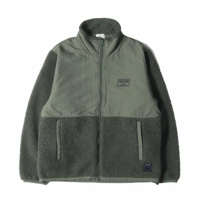 M&M ジャケット サイズ:M 21AW フリースボア スタンドカラー ジップジャケット SHEEPBORE FLEECE STAND JACKE オリーブ アウター ブルゾ