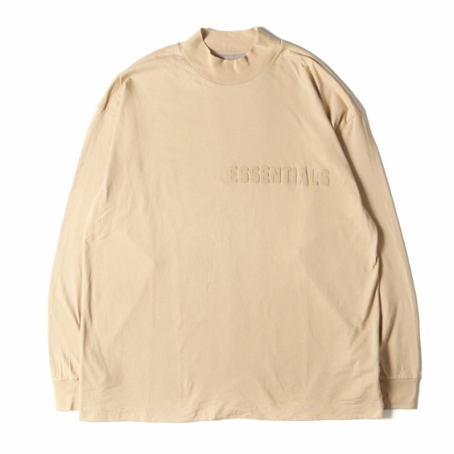FEAR OF GOD フィアオブゴッド Tシャツ サイズ:M FOG ESSENTIALS モックネック ロングスリーブ Tシャツ (L/S T-shirt) ベージュ系 トップス カットソー 長袖【メンズ】【中古】【K4243】の通販は 8,250円