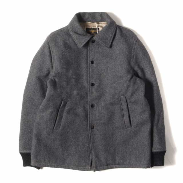 At LAST&CO アットラスト ジャケット サイズ:38 BUTCHER PRODUCTS メルトンウール スタジャン / アワードジャケット (Award Jacket) グレー アウター ブルゾン コート 上着【メンズ】【中古】【K4251】の通販は