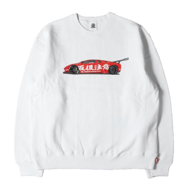 BlackEyePatch ブラックアイパッチ スウェット サイズ:M 22SS カーグラフィック リバースウィーブ スウェットシャツ ホワイト 白 トップス トレーナー【メンズ】【K4252】 BlackEyePatch ブラックアイパッチ スウェット サイズ:M 22SS カー