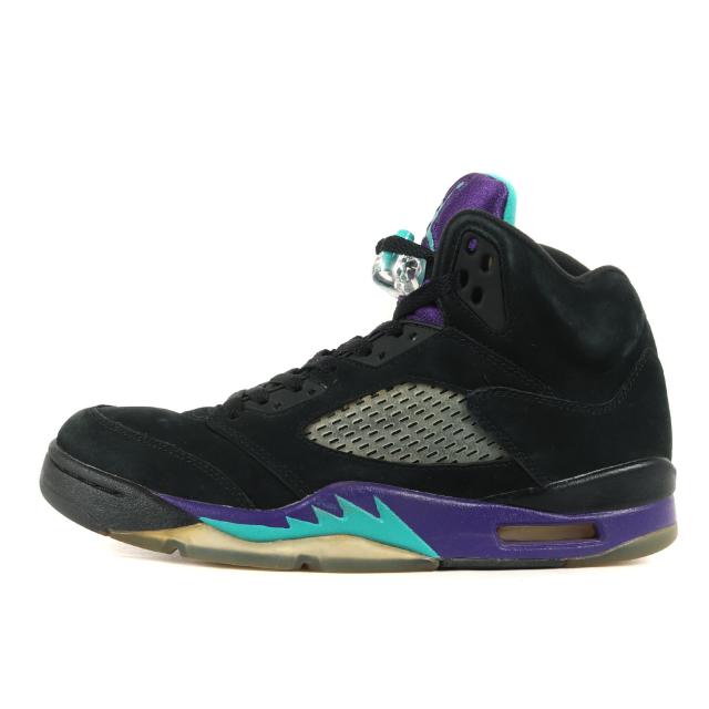 NIKE ナイキ サイズ:26.0cm AIR JORDAN 5 RETRO BLACK GRAPE (136027-007) エア ジョーダン5 レトロ ブラック ニューエメラルド グレープアイス US8 ハイカット スニーカー バッシュ シューズ 靴【メンズ】【中古】【K4265】