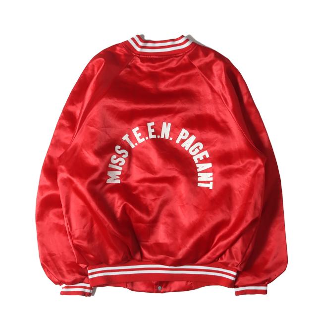 90s HARTWELL ナイロンサテン スタジャン (USA製) レッド サイズ:L 90s - 00s ヴィンテージ古着 Vintage / Used アウター ブルゾン ジャンパー 上着【メンズ】【中古】【K4263】の通販は